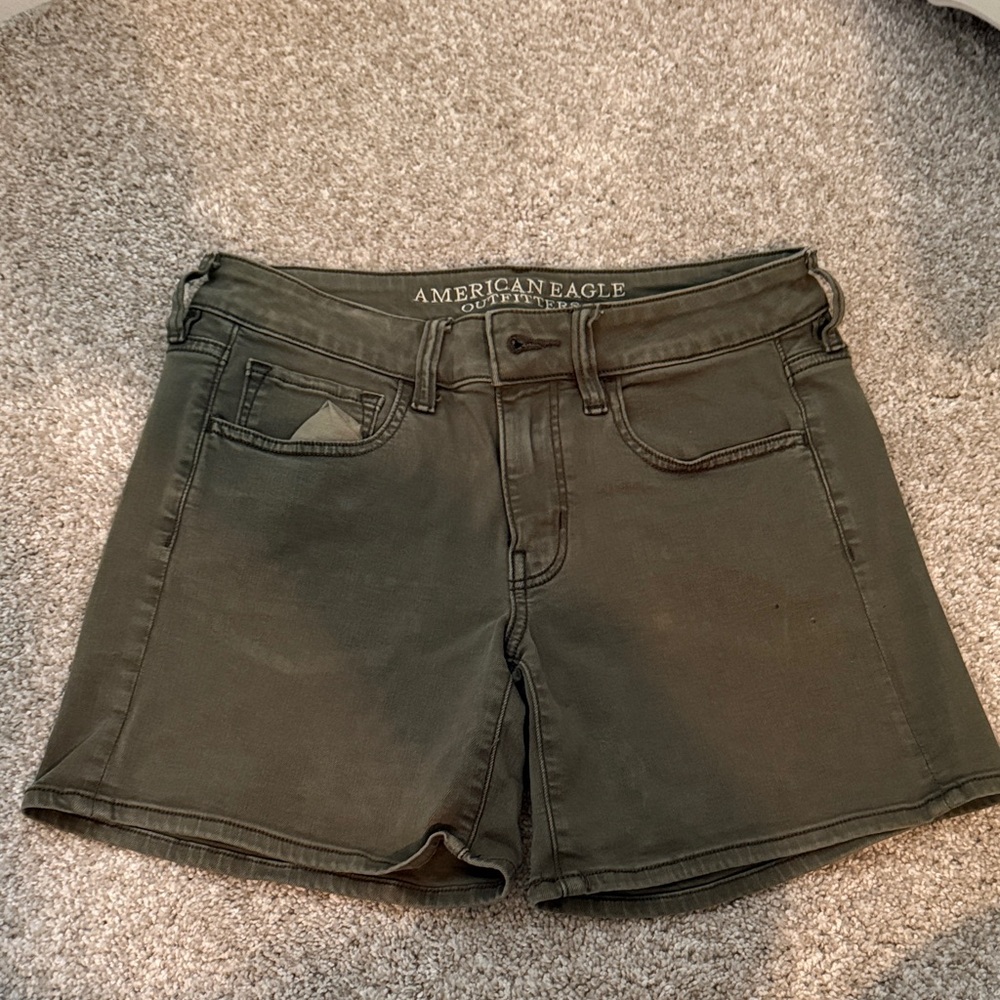 American Eagle Outfitters Women's Dark Green Jean Shorts